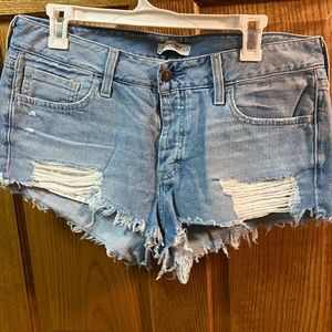 A&F ripped jean shorts